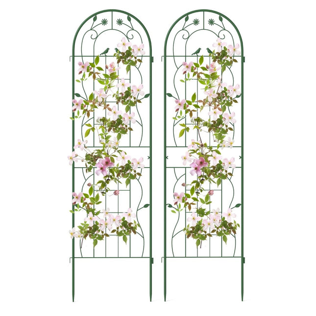 Set spalier de grădină, metal, 180x50 cm, verde, pachet de 2