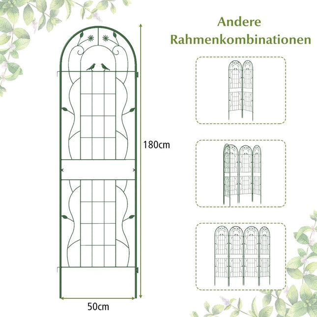 Set spalier de grădină, metal, 180x50 cm, verde, pachet de 2