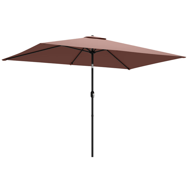 Umbrelă de grădină, înclinare reglabilă, 300x200 cm, maro/negru