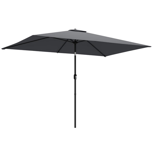 Umbrelă de grădină, înclinare reglabilă, 300x200 cm, gri închis