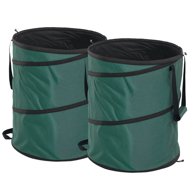 Geantă de grădină 2x160L sac impermeabil pentru deșeuri de grădină cu mânere cu fermoar, geantă robustă pentru frunze, saci de grădină autoportante, saci reutilizabili pentru deșeuri de grădină pentru butași verzi Aosom