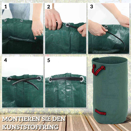 Garden waste bags 3x120L, waterproof and reusable with handles