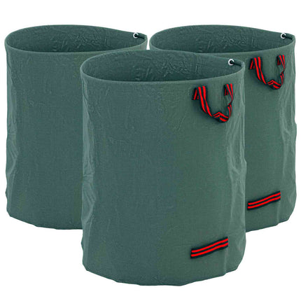 Waterproof 3x300L garden waste bags with handles