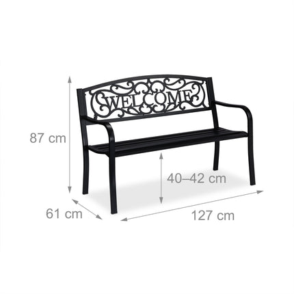 Banca de gradina Welcome in metal