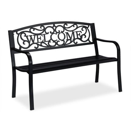 Banca de gradina Welcome in metal