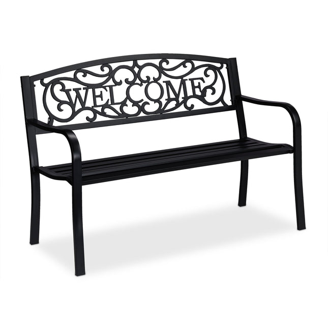 Banca de gradina Welcome in metal