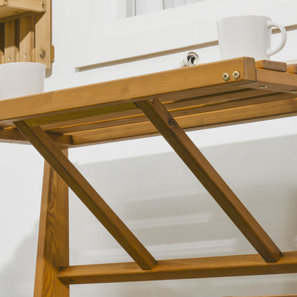 Weather-resistant 2-in-1 garden bench in teak-look larch