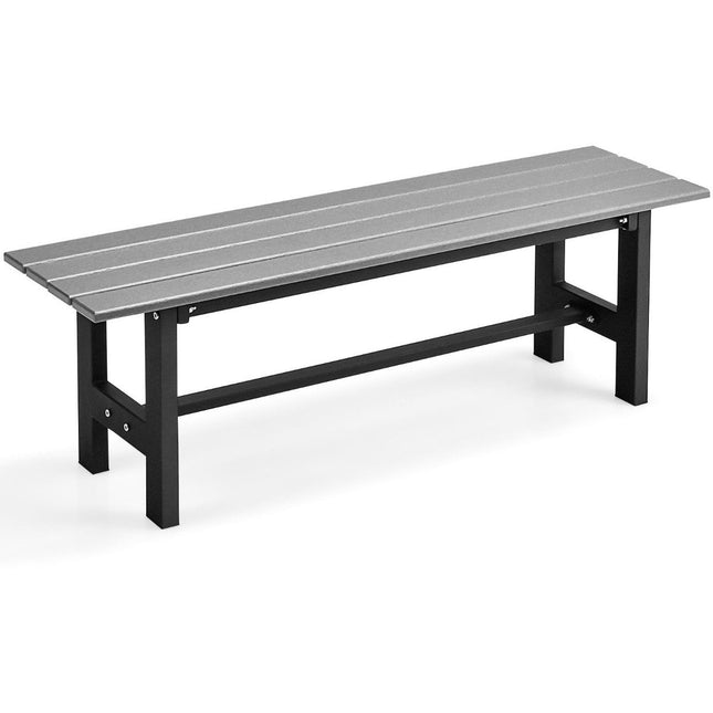 Banca de gradina pentru 2 persoane cu scaun cu sipci poate sustine pana la 300 kg 120 x 36 x 40,5 cm gri
