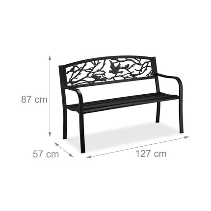 Bancă de grădină cu design de păsări