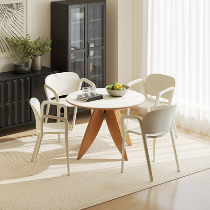 Set of 4 Weatherproof Stackable Plastic Garden Chairs