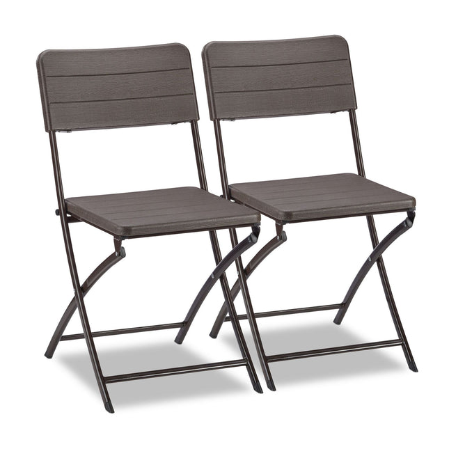 Scaune de gradina, set 2 Optic Lemn