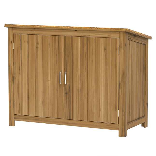Dulap de gradina din lemn, magazie pentru scule rezistenta la intemperii 110x50x85cm, magazie pentru scule cu usa, acoperis pentu, rafturi, dulap pentru scule, magazie de gradina dulap pentru scule Magazin de gradina pentru curte gradina curte, maro |