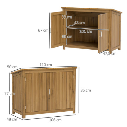 Dulap de gradina din lemn, magazie pentru scule rezistenta la intemperii 110x50x85cm, magazie pentru scule cu usa, acoperis pentu, rafturi, dulap pentru scule, magazie de gradina dulap pentru scule Magazin de gradina pentru curte gradina curte, maro |