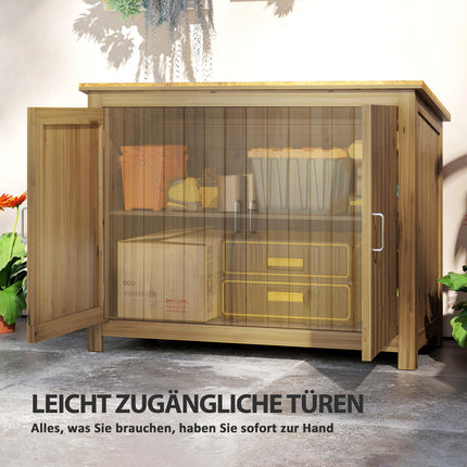 Dulap de gradina din lemn, magazie pentru scule rezistenta la intemperii 110x50x85cm, magazie pentru scule cu usa, acoperis pentu, rafturi, dulap pentru scule, magazie de gradina dulap pentru scule Magazin de gradina pentru curte gradina curte, maro |