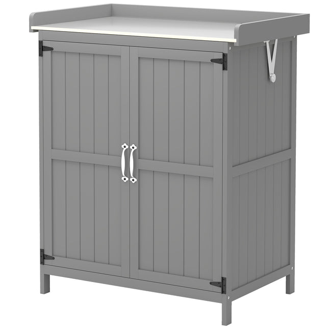Dulap de gradina din lemn, magazie pentru scule rezistenta la intemperii 74x43x88cm, magazie pentru scule cu rafturi de acoperis rabatabile, suprafata de lucru, dulap pentru scule, magazie de gradina dulap pentru scule Magazin de gradina pentru gradina, t