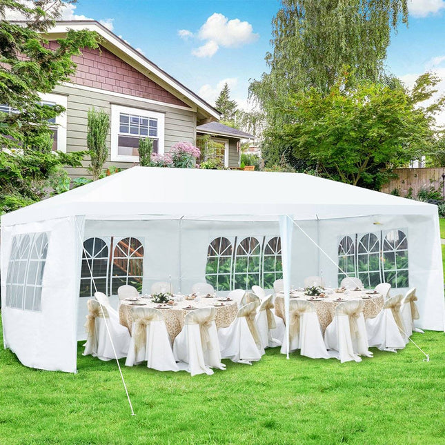 Cort de petrecere foișor de grădină cu 4 pereți laterali detașabili cort de bere pavilion de protecție UV Cort de grădină 3 x 6m