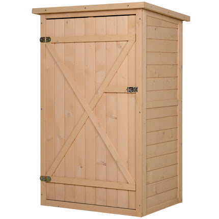 Garden tool shed with shelves, spruce wood, 75x56x115 cm