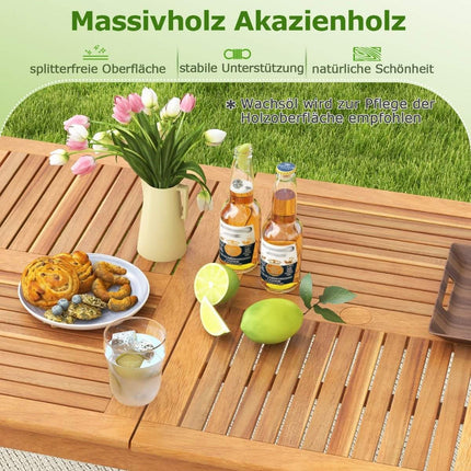 Masa de gradina lemn de salcam 170 x 90 cm masa mare de terasă pentru 6 persoane natural