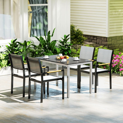 Masa de gradina din aluminiu 120x70 cm masa de balcon rezistenta la intemperii cu aspect de lemn, masa de bufet antiderapanta masa de camping pentru 4-6 persoane masa de patio masa exterioara pentru gradina, balcon negru |