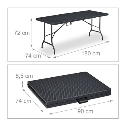 Masa de gradina cu aspect ratan negru