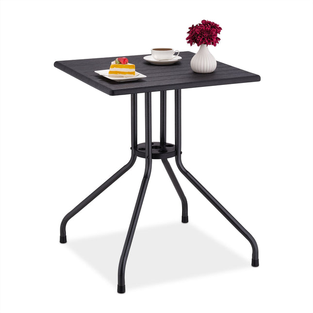 Masa de gradina aspect lemn negru