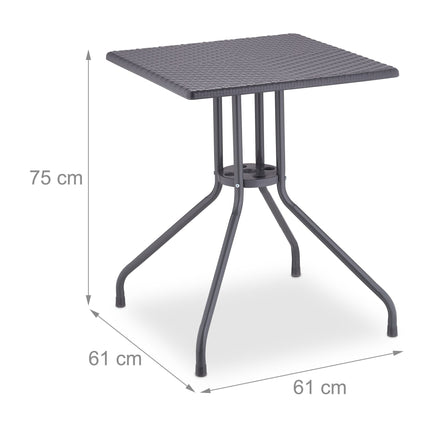 Masa de gradina cu aspect de ratan gri