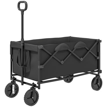 Cărucior de grădină, capacitate de încărcare 100 kg, pliabil, cărucior de transport extins cu prelată detașabilă, roți de mâner, cărucior de mână, cărucior de mână, cărucior de grădină, 160 litri, cărucior pentru echipamente pentru ca