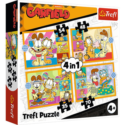 Set puzzle Garfield 4 în 1 pentru copii, distractiv și antrenant