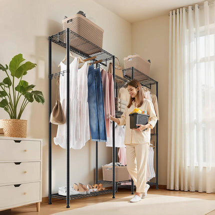 Garment Rack, 7-Tier Steel Closet Organizer, 4 Rods