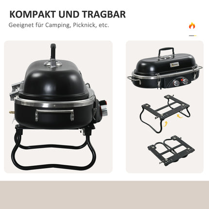Gas grill 2.34 KW with thermometer and two burners
