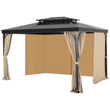 Gazebo Privacy Curtains 10x10, 4-Panel, Zippered, Khaki