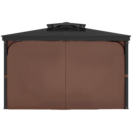 Gazebo Privacy Curtains 10x10, 4-Panel with Zippers, Coffee