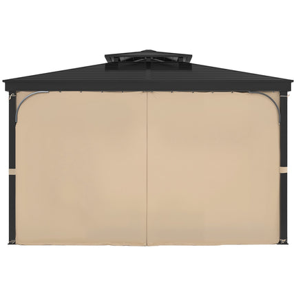 Gazebo Privacy Curtains, 10x12x7 Ft, 4-Panel, Zipper, Khaki