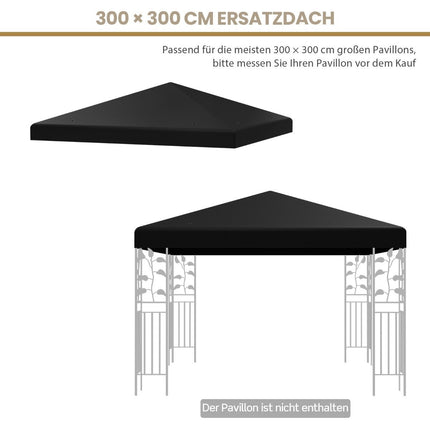 Baldachin de schimb pentru foișor, 300x300 cm, negru, impermeabil