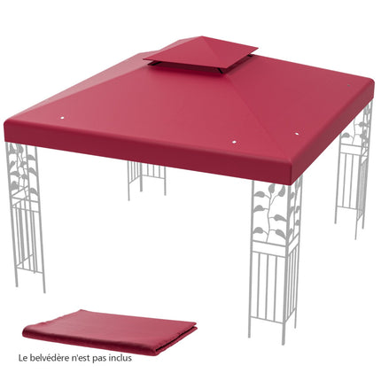 Copertină de schimb pentru foișor 3x3m, cu două niveluri, culoare vin