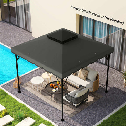 Copertină de schimb pentru foișor, 3x3m, cu două niveluri, UPF 30+