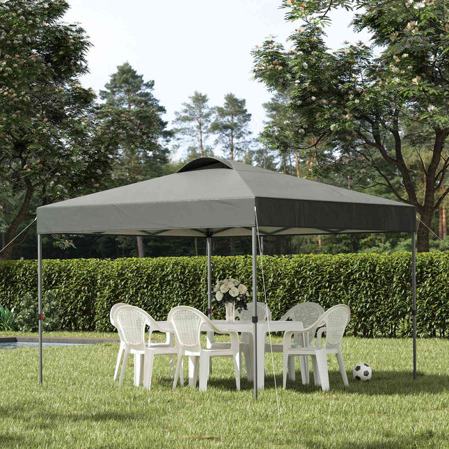 Foișor aprox. 3x3m, impermeabil, stabil, rezistent la iarnă, foișor pliabil pop-up, protecție UV, cort pliabil pentru petreceri, cort de grădină cu geantă, pavilion de grădină pentru camping, grădină, gri închis