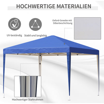 Blue Pop-Up Gazebo, 3x3m, water repellent & UV protection