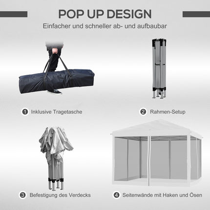 Water-repellent 3x3m Pop-Up Gazebo with UV protection