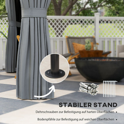Dark gray 3x3m Metal Gazebo - Water resistant, stable