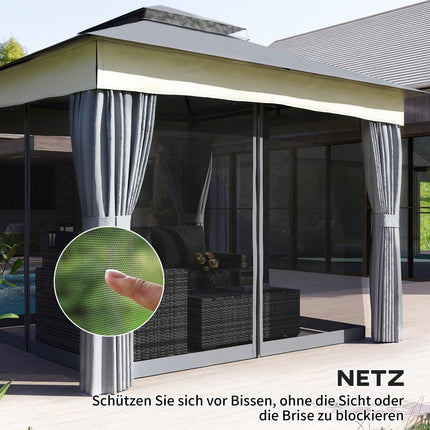 Dark gray 3x3m Metal Gazebo - Water resistant, stable