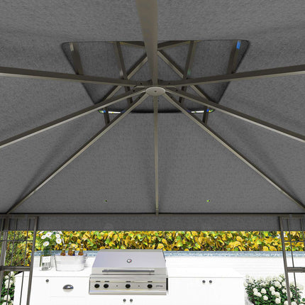 Water-repellent 3x3m Gazebo, UV protection, dark grey