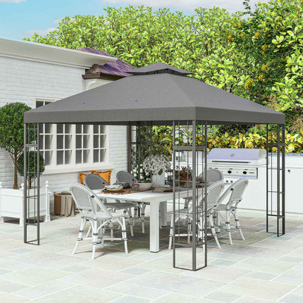 Water-repellent 3x3m Gazebo, UV protection, dark grey