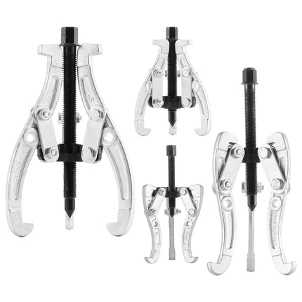 Gear Puller Set, 4-Piece 2/3-Jaw, Reversible, 3-8 in
