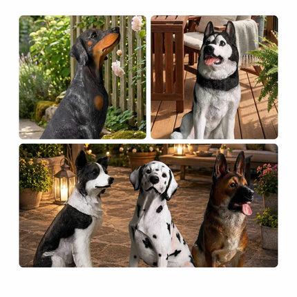 German Shepherd Garden Statue, Polyresin, 114 cm