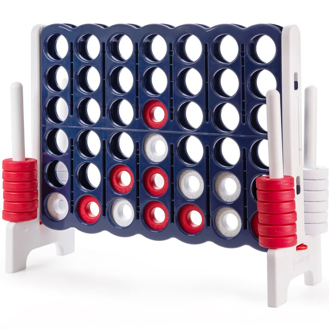 Set de jocuri Giant Connect Four, alb și albastru închis, 120 cm