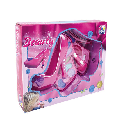 Trusă de cosmetice pentru fetițe, model pantof cu toc