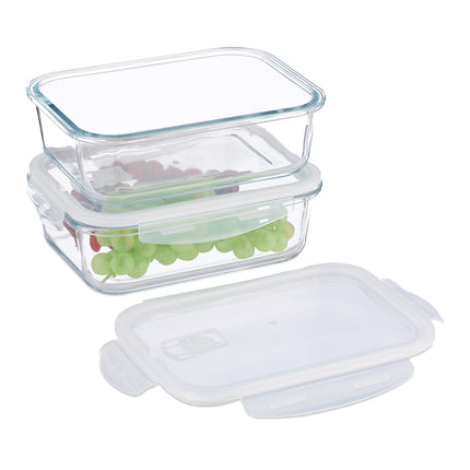 Recipiente din sticlă pentru depozitarea alimentelor cu capace ermetice