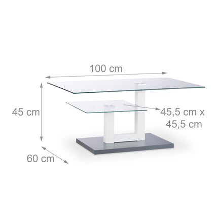 Glass coffee table