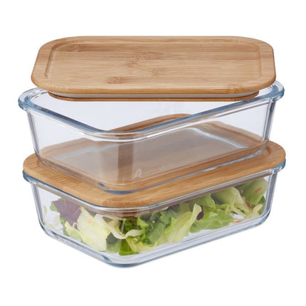 Set de 2 borcane de sticla cu capac